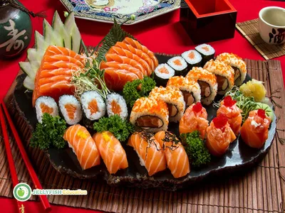 Photo Food Sushi Soy sauce Chopsticks Seafoods