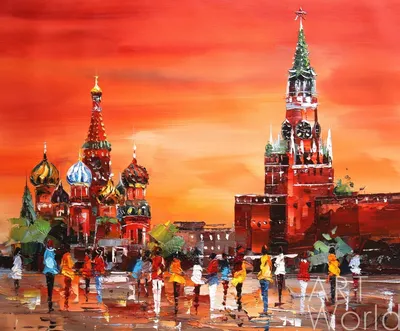 Картина Red Square. Red sunset (Красная площадь. Красный закат) 60x80  JR051403 купить в Москве