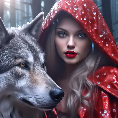Красная шапочка,серый волк, сказочный…» — создано в Шедевруме