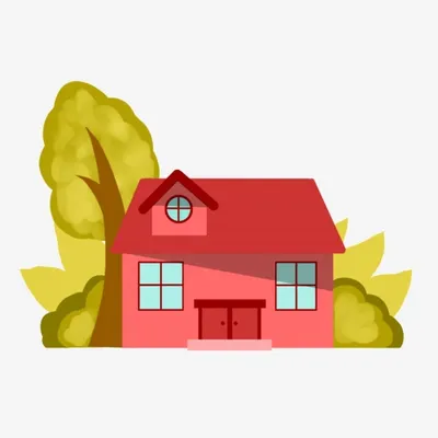 красный домик и деревья PNG , жилой дом, красный, здание PNG картинки и пнг  PSD рисунок для бесплатной загрузки