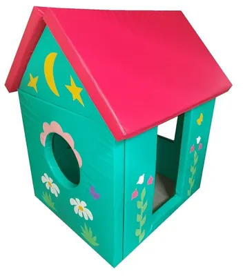 Маленький декоративный домик зелено-красный 2 - DishWishes.Ru