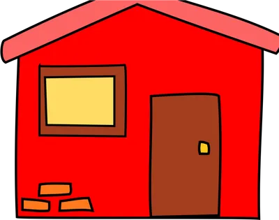 милый красный домик загородного дома летний коттедж строит современную  иллюстрацию мультипликации, изолированную от белого. на отк Иллюстрация  вектора - иллюстрации насчитывающей праздник, напольно: 239375031