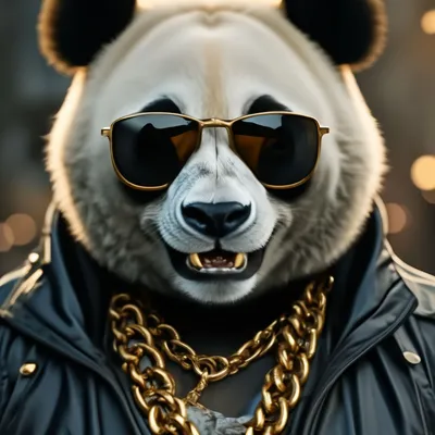 панда, крутая панда в очках, png | PNGWing