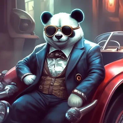 Крутая панда в очках , в стиле …» — создано в Шедевруме