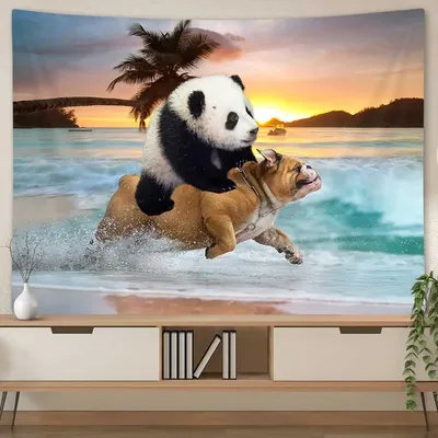 ᐉ Картина на холсте Крутая панда с сигаретой 149x106 см (1483-42)