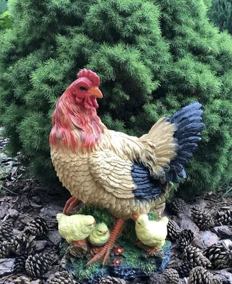 Курица с 4 -мя цыплятами стоит на …» — создано в Шедевруме