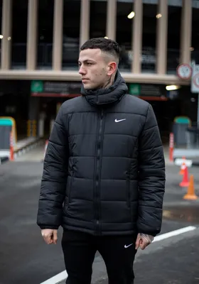 Мужская зимняя куртка Nike черная теплая на пуху (-25°C) , Водостойкая  короткая куртка-пуховик Найк черн trek (ID#1984036182), цена: 1399 ₴,  купить на Prom.ua