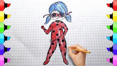 Простой рисунок #15. Как нарисовать Ледибаг каваии. Рисунки для срисовки - Ледибаг  для девочек - YouTube