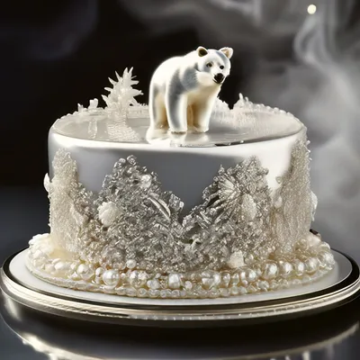 Белый торт «мишка на севере» бренд…» — создано в Шедевруме