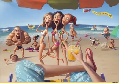 море :: отдых :: пляж :: art (арт) / смешные картинки и другие приколы:  комиксы, гиф анимация, видео, лучший интеллектуальный юмор.