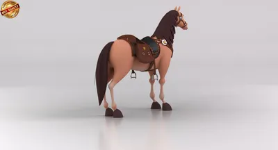Мультяшная лошадь с седлом 3D Модель $109 - .fbx .ma .obj .unknown - Free3D