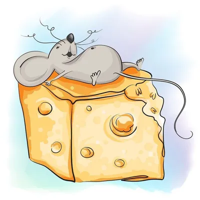 мышка и сыр | Mouse illustration, Baby animal drawings, Happy paintings