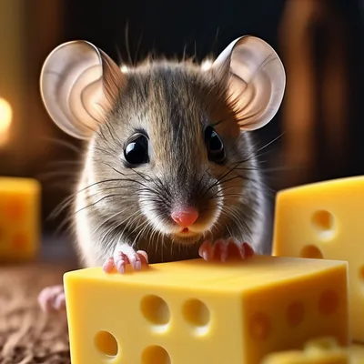 Мышка, дырявый сыр 🧀, , красиво, …» — создано в Шедевруме
