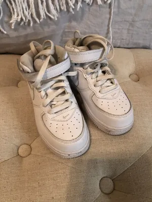 Nike Air Force 1 size 10C TODDLERS -COLOR WhIte Lace up High top SNEAKERS |  eBay