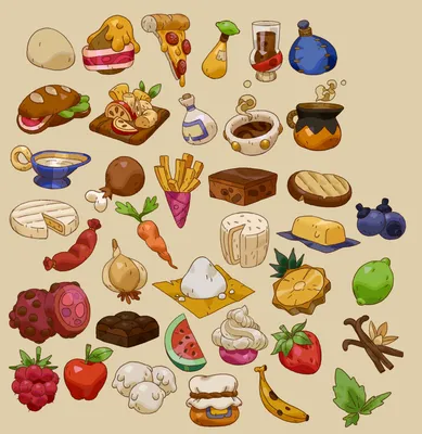 Новое изображение нарисованной еды в формате JPG