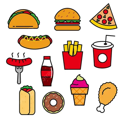 Бесплатные картинки нарисованной еды для скачивания