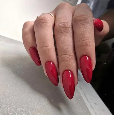 Красные ногти миндаль | Red acrylic nails, Red nails, Beauty hacks nails