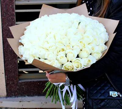 Купить Букет белых роз 51 шт. в Тимашевске