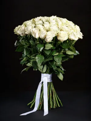 Букет белых роз - 131 шт. за 22 390 руб. | Бесплатная доставка цветов по  Москве