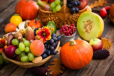 Осенние фрукты и овощи фон :: Стоковая фотография :: Pixel-Shot Studio