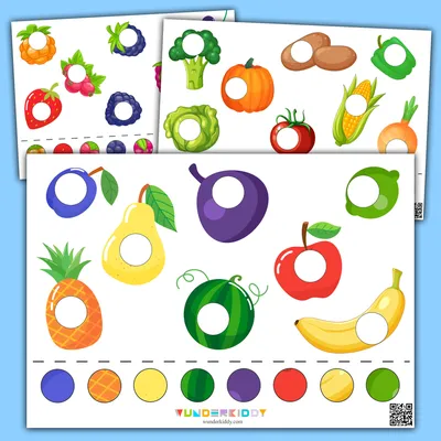 Игры из фетра: Карточки из фетра \"Овощи, фрукты, ягоды\" в пакете