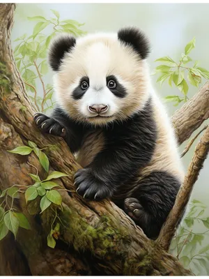 Панда с цветами картинки - 70 фото