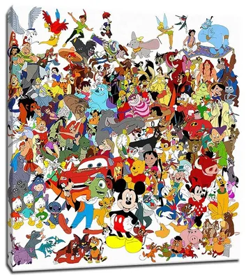 Картина Уютная стена \"Все персонажи из мультфильмов Диснея\" 60х60 см —  купить в интернет-магазине по низкой цене на Яндекс Маркете