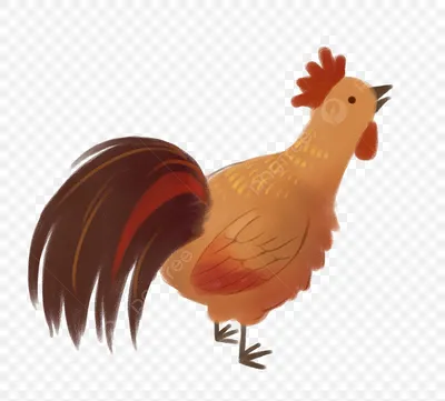 Симпатичный цыпленок мультипликационный персонаж. векторная ручная  иллюстрация на прозрачном фоне | Премиум векторы