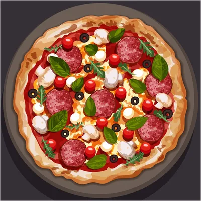 Акварельный скетч пицца | Иллюстрации еды, Рисунки еды, Еда