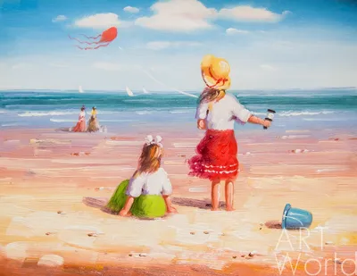 Картина в детскую \"Дети на пляже (N12)\" 30x40 MP150405 купить в Москве