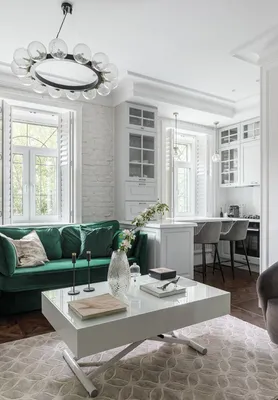 Белая квартира в Париже с ярким декором и зелёной кухней 〛 ◾ Фото ◾ Идеи ◾  Дизайн