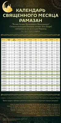 Подробный календарь на предстоящий месяц Рамазан | Новости Таджикистана  ASIA-Plus
