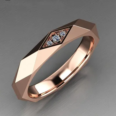 Купить Круглое кольцо с кубическим цирконием для женщин, белое золото, розовое  золото, неправильное граненое круглое кольцо, подарок для пар | Joom