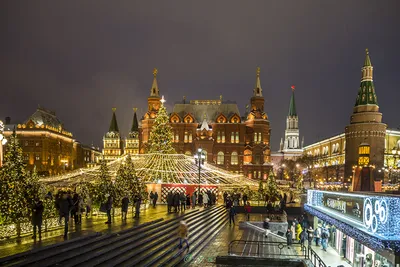 Обои для рабочего стола Москва Россия Рождество Московский Кремль