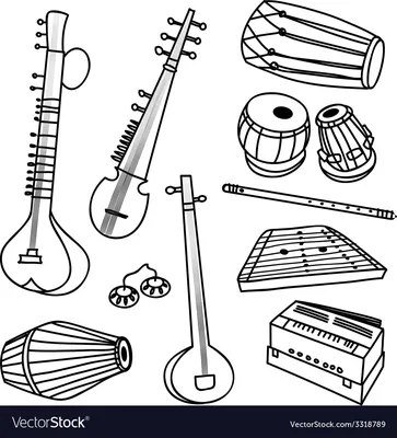 Раскраска музыкальные инструменты. Струнные русские народные инструменты.  Балалайка