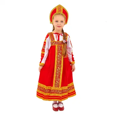 Купить \"настя\" русский народный костюм для девочки красный по цене 1 900 ₽  в Москве