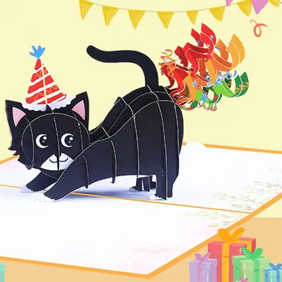 PrinTort Вафельная картинка на торт с днем рождения кошки котята