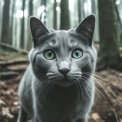 Серая кошка с желтыми глазами - 65 фото