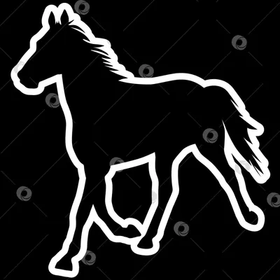 Идущая лошадь Силуэт лошади Иллюстрация вектора - иллюстрации насчитывающей  сказ, символ: 121478934