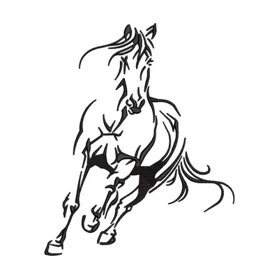 Чёрный силуэт лошади, стоящей …» — создано в Шедевруме