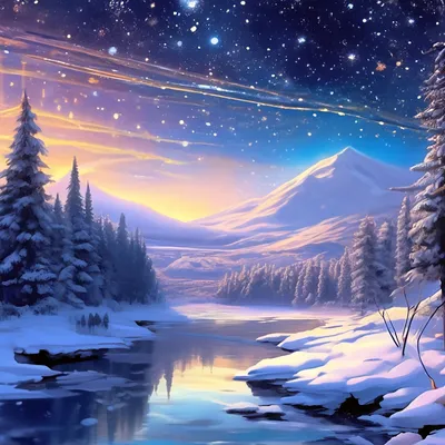 Сказочная зима, тонкая прорисовка, …» — создано в Шедевруме