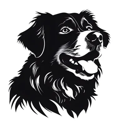 Картинка Собаки Очки черно белые животное Рисованные