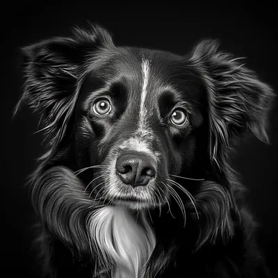 Картина квадратная черно-белая 60х60 см Dog \"Собака\" - купить за 31850 руб  в интернет-магазине DG-Home