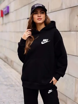 Костюм спортивный женский с начёсом Nike черный (S Размер) купить, отзывы,  фото, доставка - Покупки-просто58
