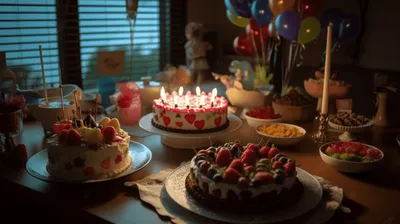 Фото стола с едой на день рождения