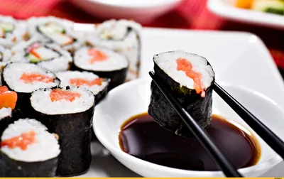 Sushi Rolls Watercolor Illustration Of Traditional Japanese Food  Фотография, картинки, изображения и сток-фотография без роялти. Image  210711346