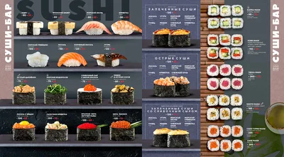 Дизайн меню суши и ролов для суши бара Гурман | ReMenu.ru