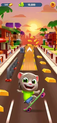 Отзыв о Говорящий Том: бег за золотом - игра для Android | Очень забавная и  затягивающая игра!