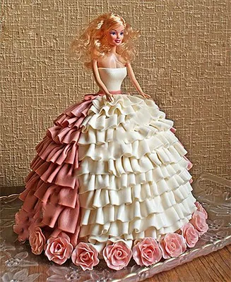 Торт “Кукла с бирюзовыми розами” АРТ. 00289 | Торты на заказ в Новосибирске  \"ElCremo\"