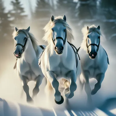 Три белых коня картинки